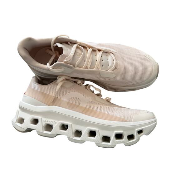 EUC On Cloudmonster Void women’s running shoes sz 10 color dew/ ivory - Picture 2 of 13